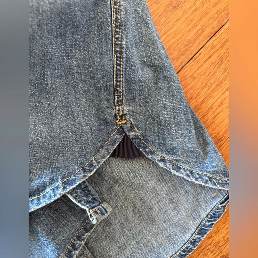 SOLD⚫️Rag & Bone Relaxed Fit Denim Shirt Dress Pockets Women’s Large - Picture 10 of 13